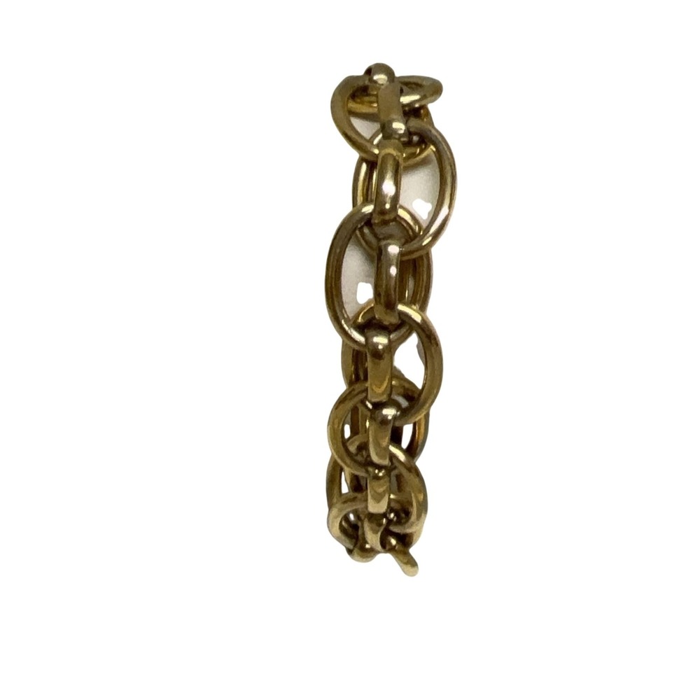 Chico's Chain Bracelet Gold Tone Chunky Oval Links Magnetic Closure 8 Inch